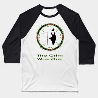 Alternative Christmas Grim Wreather Reaper Goth Baseball T-Shirt